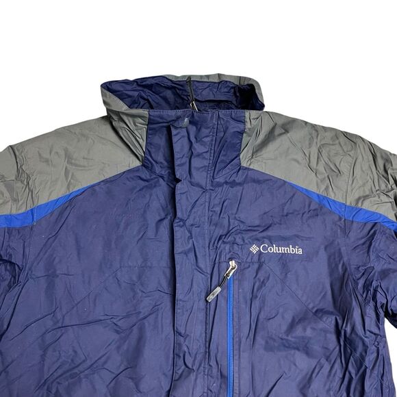 Columbia Jacket M Blue Waterproof Full Zip Active Outdoors Performance - Picture 13 of 13